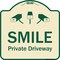 Signmission Designer Series-Smile Private Driveway With Video Surveillance Camera Graphics, 18" H, TG-1818-9753 A-DES-TG-1818-9753 - alternate 1